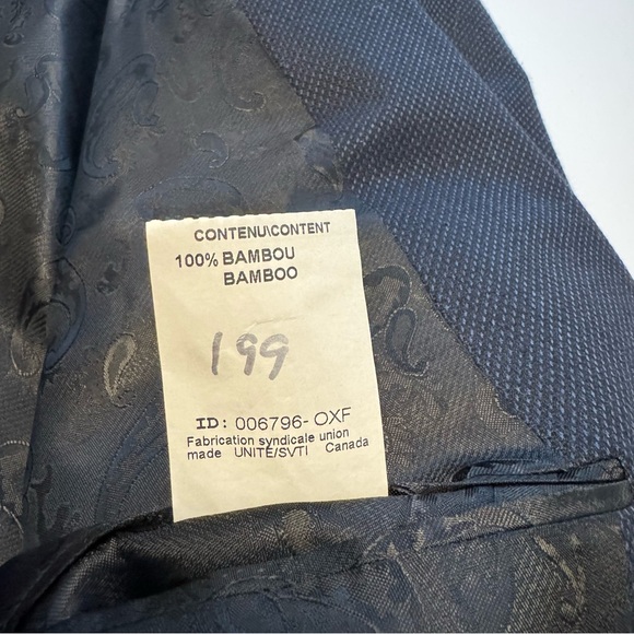 ARNOLD BRANT 100% Bamboo Blazer Suit Jacket Navy 48 Regular - Picture 7 of 9